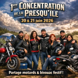 concentration moto groupe de motard devant le bivouac