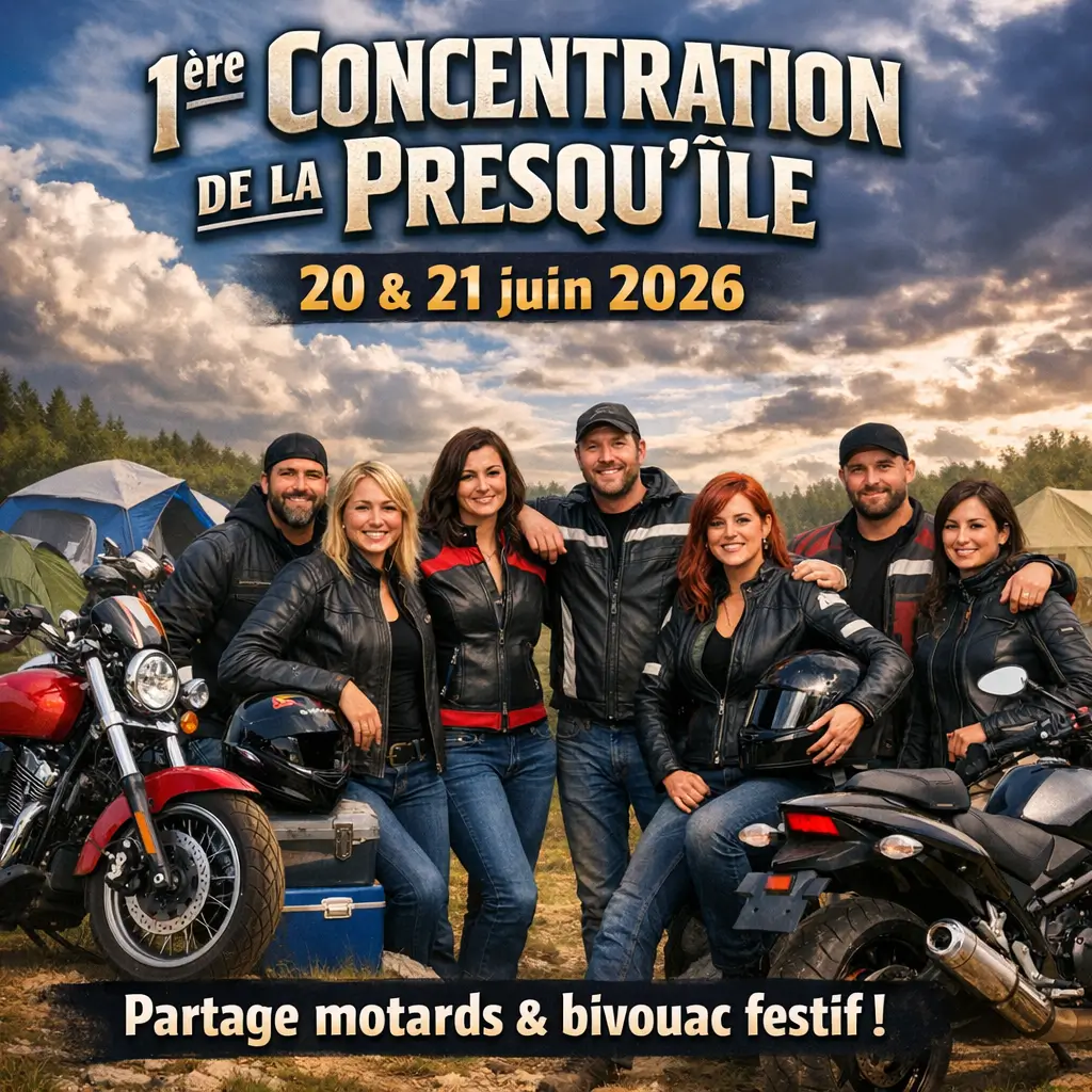 concentration moto groupe de motard devant le bivouac