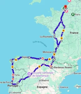 Itinéraire road trip moto espagne portugal
